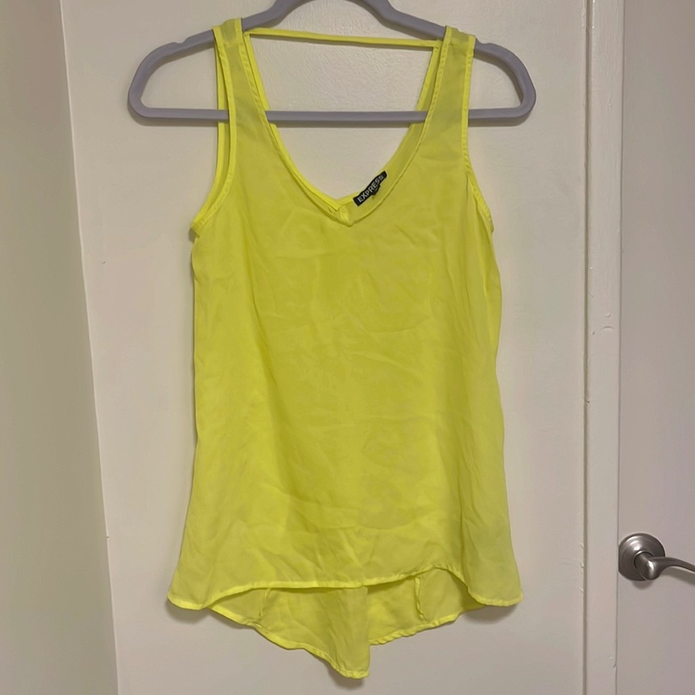 Express Neon Yellow Sheer Top